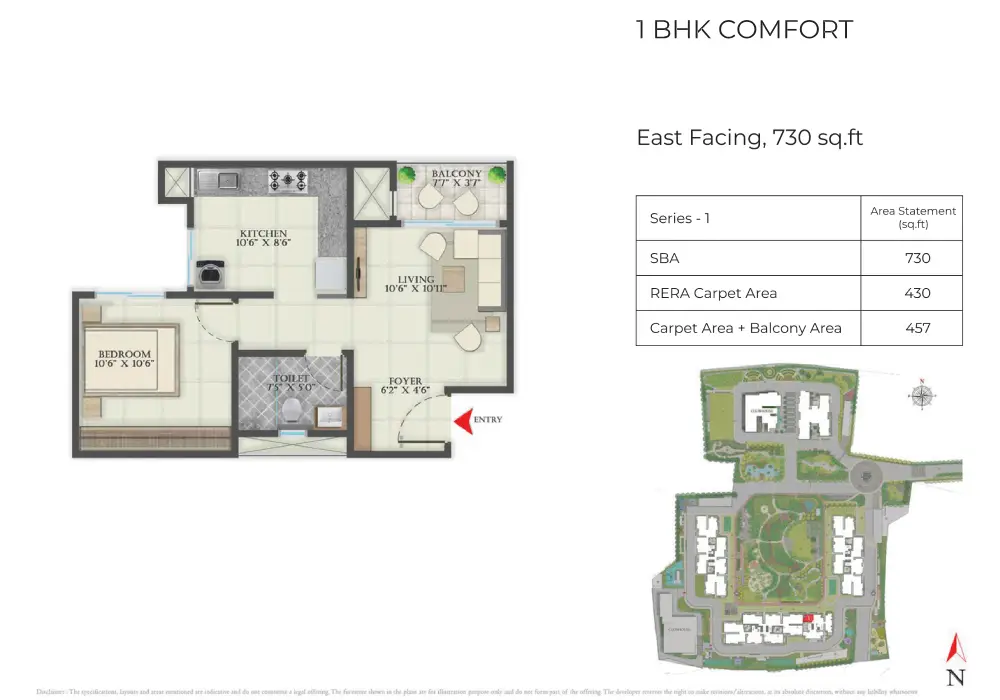 abhee aaria 1 bhka floor plan