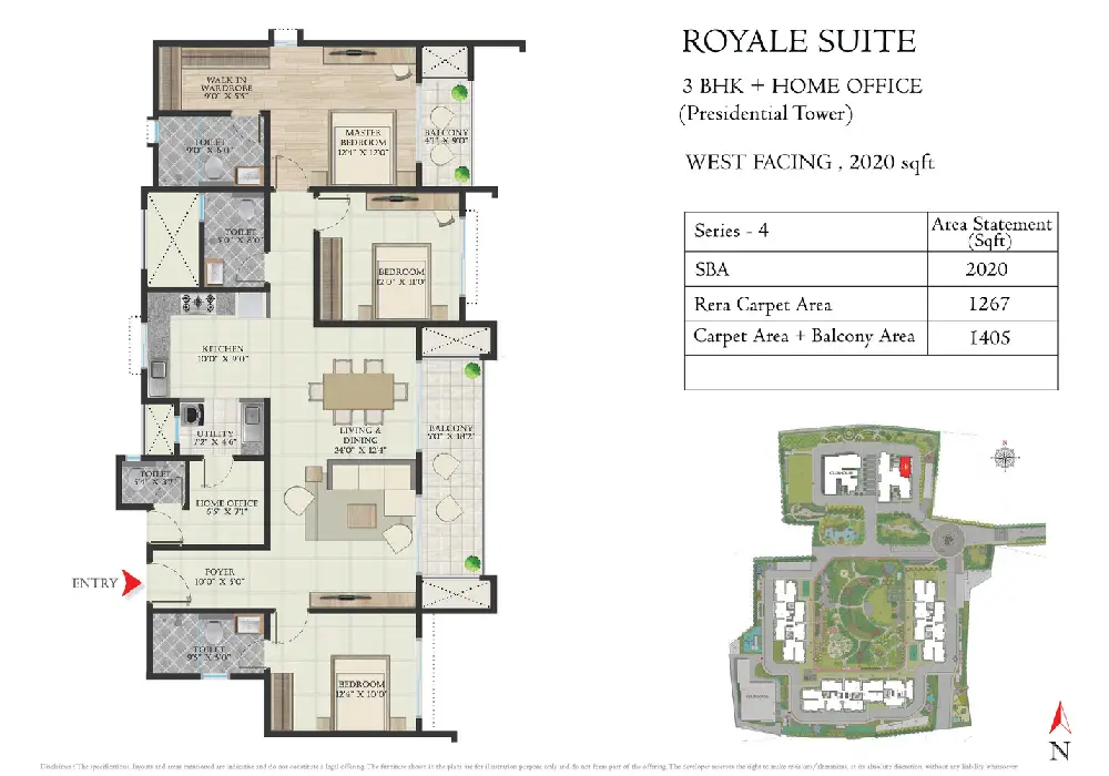 abhee aaria 3 bhk floor plan
